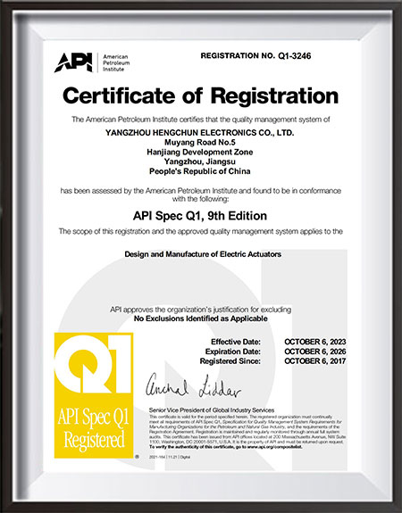 Certificación del sistema de gestión API