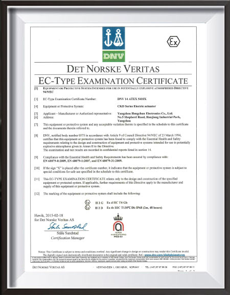 Certificado de homologación de tipo ATEX