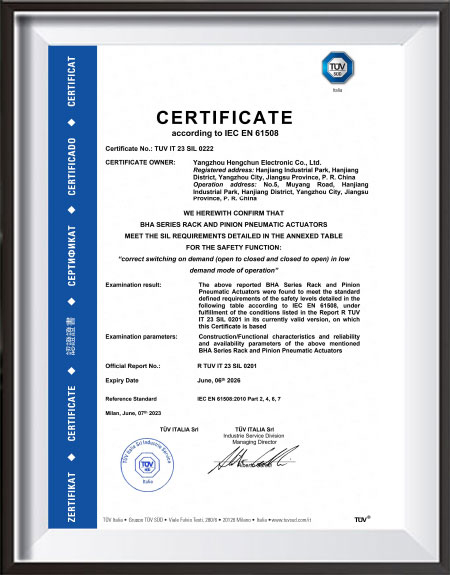 Neumática TUV IT 23 SIL 0222-BHA2